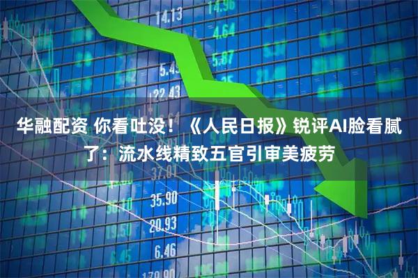 华融配资 你看吐没！《人民日报》锐评AI脸看腻了：流水线精致五官引审美疲劳